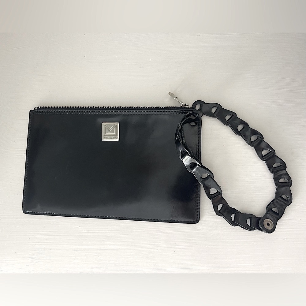 Michael Kors Black Leather Wristlet